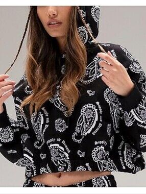 Paisley Cropped Hoodie